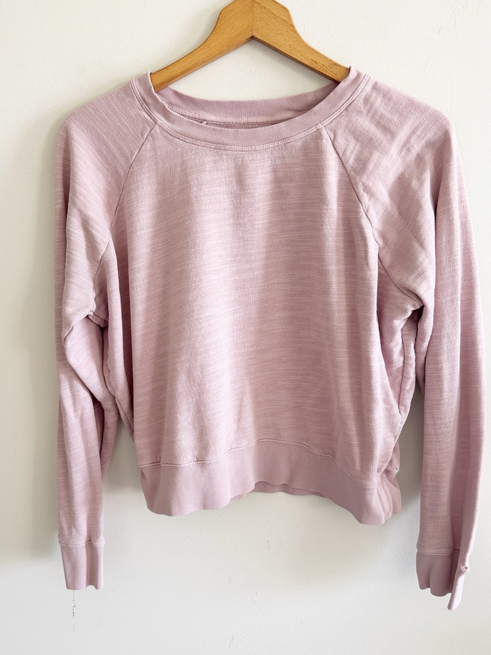J.crew light purple long sleeve crewneck cotton vintage fleece sweatshirt size S